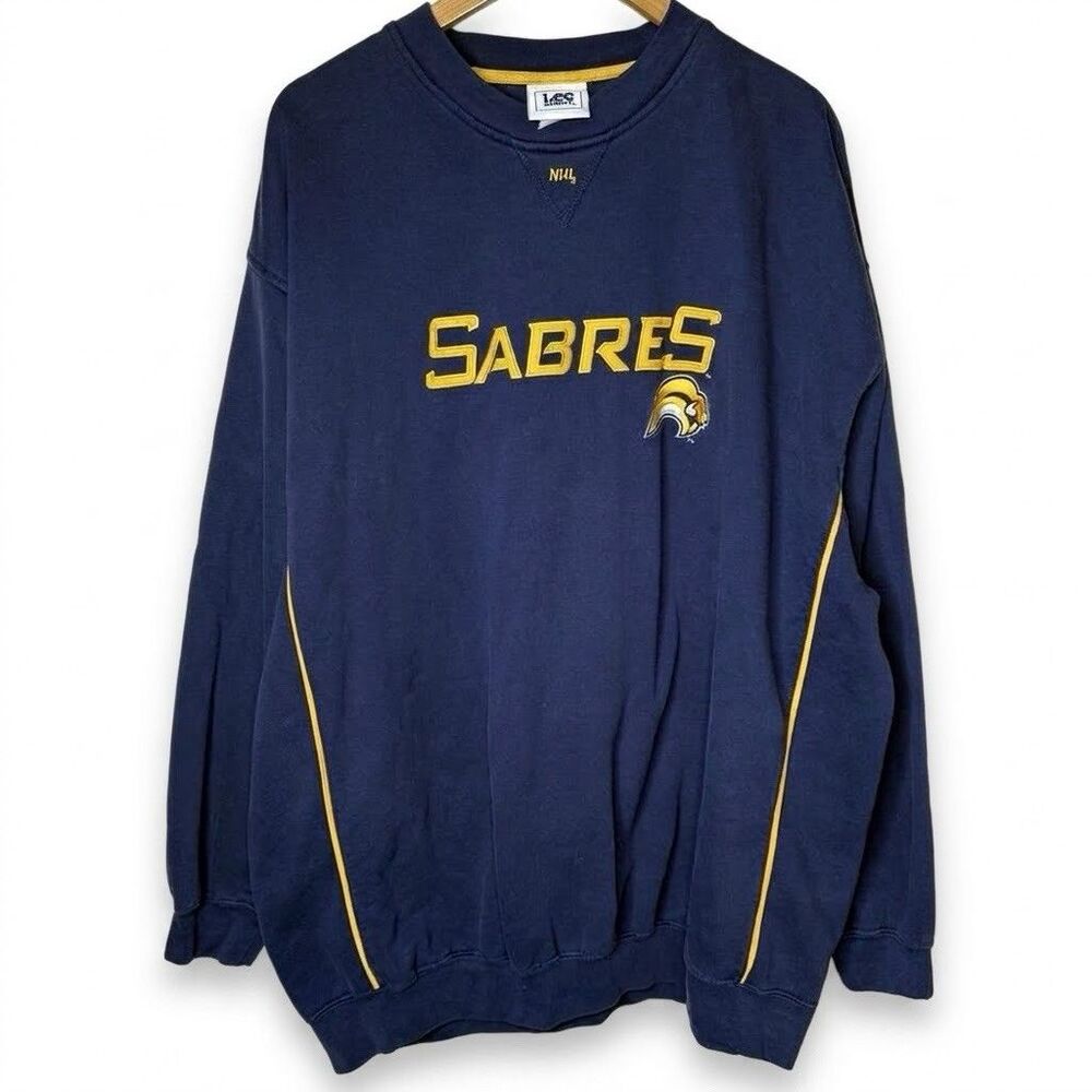 Vintage Lee Sport Buffalo Sabres NHL Crewneck Sweatshirt Mens 2XL Embroidered